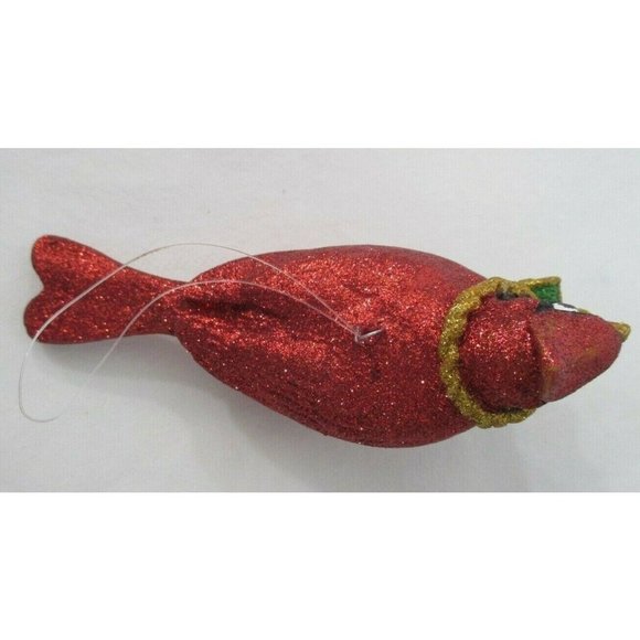 Glitter Cardinal Christmas Ornament GUC - Picture 4 of 5